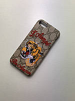 Чохол на Айфон Iphone 7/8/SE2020 сірий з принтом бренда Gucci Гуччі тигр