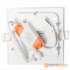 Світильник точковий врізний ЄВРОСВЕТ 6 Вт квадрат LED-S-120-6 4200К, фото 2