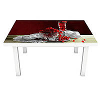 Наклейка на стол Смородиновое Вино (виниловая пленка ПВХ для мебели) красные ягоды Напитки 600*1200 мм