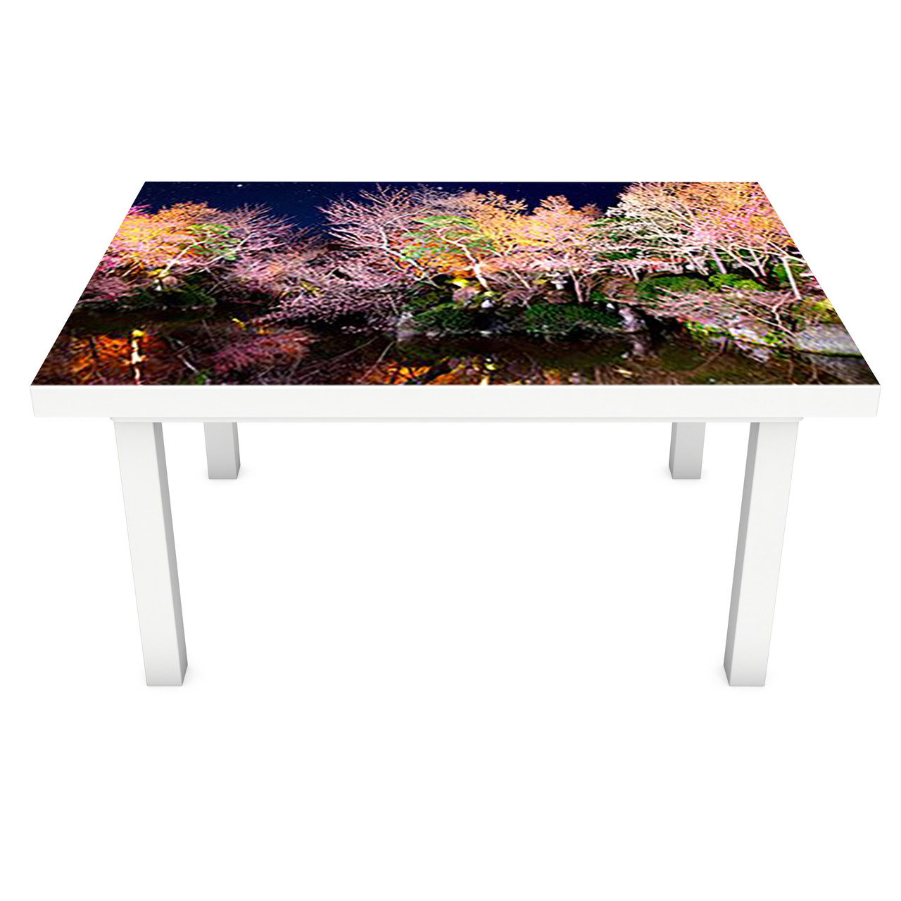 Наклейка на стіл Райдужний Ліс (вінілова плівка ПВХ для меблів) дерева Природа Рожевий 600*1200мм, фото 1