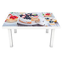 Наклейка на стол Тортик (виниловая пленка ПВХ для мебели) сладости пирожные Еда Бежевый 600*1200 мм