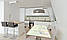 Наклейка на стіл Намальовані Троянди (вінілова плівка ПВХ для меблів) білі квіти Зелений 600*1200мм, фото 2
