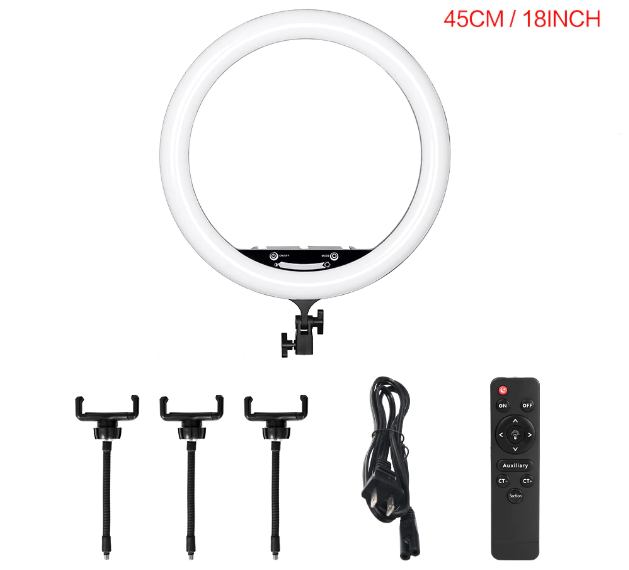 Кільцева LED-лампа ZB-F348 з пультом, 3 тримачі, 220V