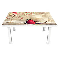 Наклейка на стол Фарфор (виниловая пленка ПВХ для мебели) керамика абстракция Бежевый 600*1200 мм