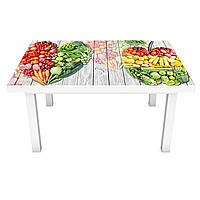 Наклейка на стол Ассорти фруктов (виниловая пленка ПВХ для мебели) овощи доски Еда Желтый 600*1200 мм
