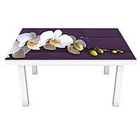 Наклейка на стол Орхидеи Крупные (виниловая пленка ПВХ для мебели) цветы Фиолетовый 600*1200 мм