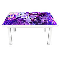 Наклейка на стол Сирень Макро (ПВХ интерьерная пленка для мебели) цветы Фиолетовый 600*1200 мм