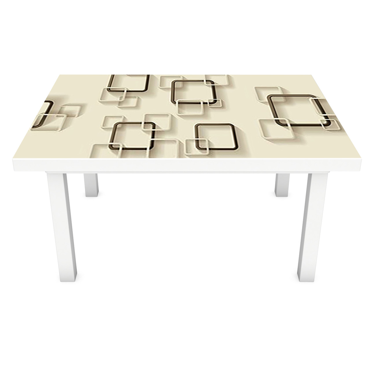 Наклейка на стіл Квадрати (ПВХ інтер'єрна плівка для меблів) Геометрія Абстракція Бежевий 600*1200мм, фото 1