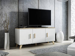 Комод Lotta 150 3D білий / дуб сонома, чорний, чорний, дуб Вотан