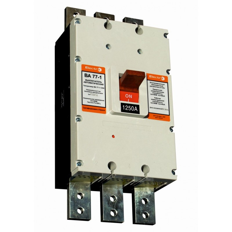 Автоматичний вимикач ElectrO ВА77-1-1250 3 полюси 1000А 5-10In Icu 85кА Ics 65кА 400В