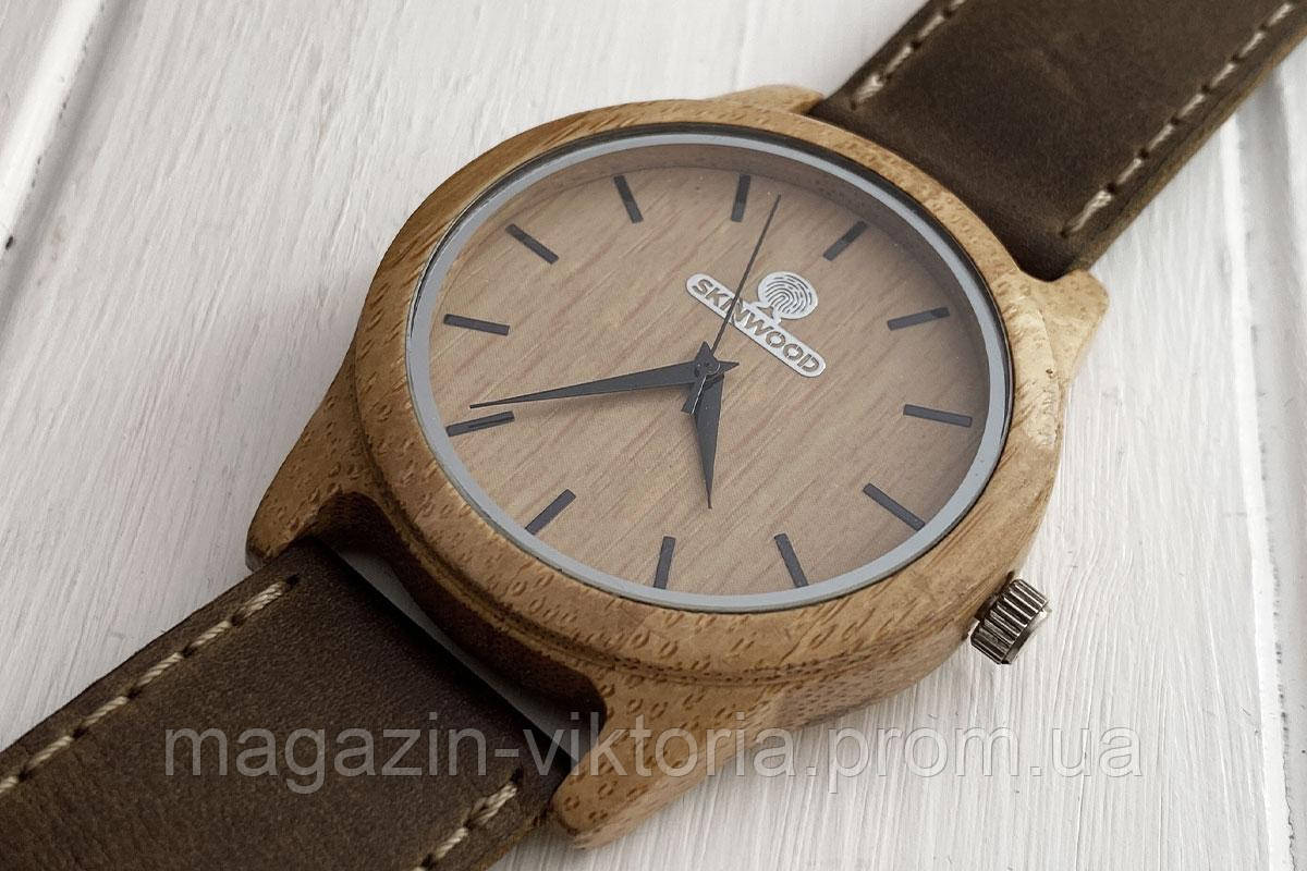 Дерев'яний наручний годинник SkinWood White