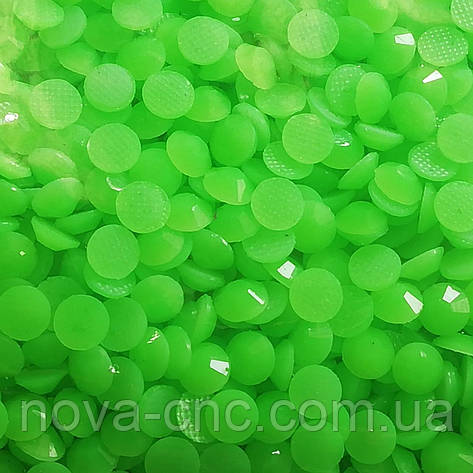 Стрази акрилові клейові грановані салатовий для рукоділля розмір 4 мм паковання 310 грамів, фото 1