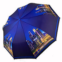Женский складной автоматический зонт c принтом ночного города от TheBest-Flagman, синий, 0510-6