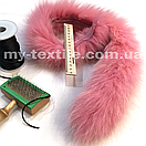 Облямівка з хутра песця 60 см. Рожевий, фото 2