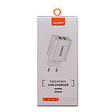 Сетевое зарядное устройство Sunpin XC-02, 5V/2.4A/2USB + cable micro White(качество), фото 4