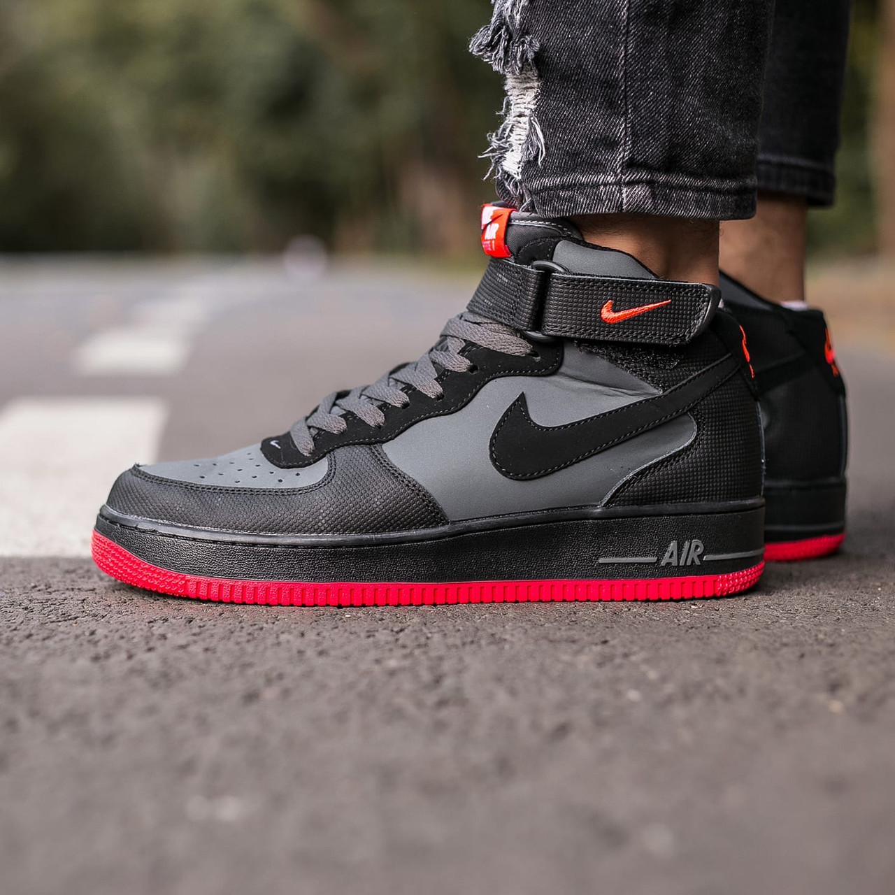 Af1 red cheap and black