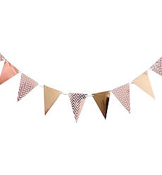 Паперова гірлянда "Pink gold", довжина - 2 м, (12 прапорців)