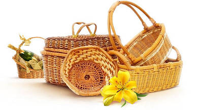 Плетені вироби з натуральної лози (лотки, кошики, скриньки, вази, меблі, форми для расстойки)