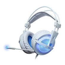 Навушники Sades A6 7.1 Virtual Surround Sound White/Blue USB