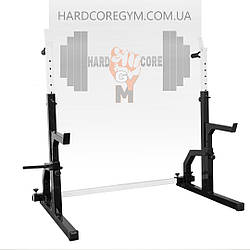 Стійки для присідання, жима лежачи та стоя, під штангу зі страховкою і брусами (до 250 кг) Чорно-білі