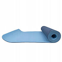 Килимок (мат) для йоги та фітнесу Springos TPE 6 мм YG0012 Blue/Sky Blue, фото 3