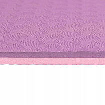 Килимок (мат) для йоги та фітнесу Springos TPE 6 мм YG0015 Purple/Pink, фото 3