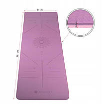 Килимок (мат) для йоги та фітнесу Springos TPE 6 мм YG0015 Purple/Pink, фото 2