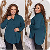 Блуза з накладними кишенями з довгим рукавом софт 48-50,52-54,56-58,60-62,64-66, фото 4