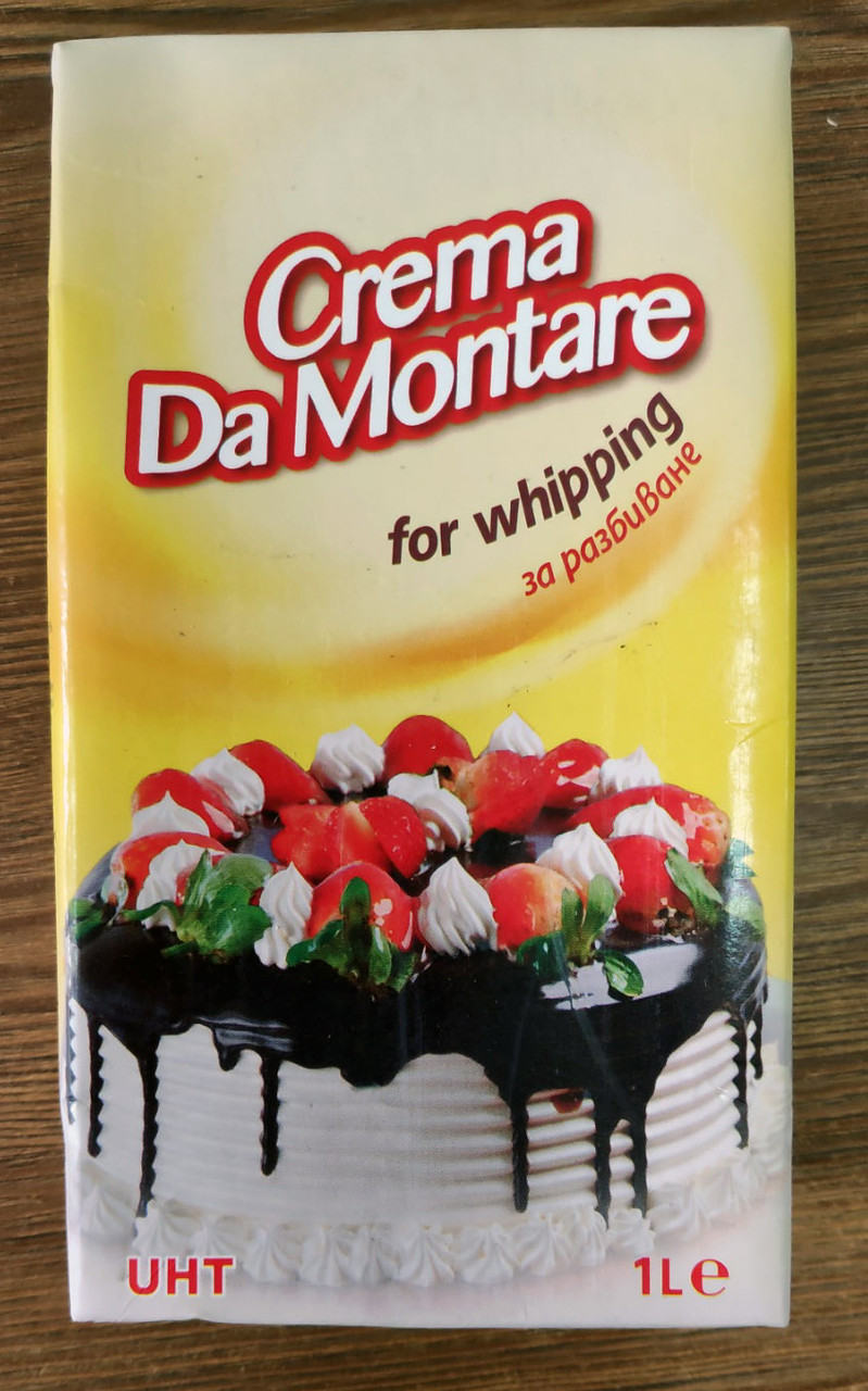 Сливки кондитерские "Crema Da Montare" для взбивания на растительной основе 1л, жирность 26%, Болгария - фото 1 - id-p1244266021