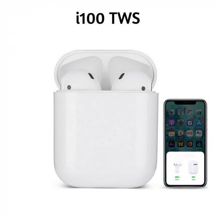 Бездротові Bluetooth-навушники TWS i100 tws Double V 5.0, фото 2