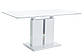 Білий глянцевий стіл розкладний Signal Dallas 110-150х75см для маленької кухні на одній ніжці модерн Польща, фото 4