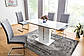 Білий глянцевий стіл розкладний Signal Dallas 110-150х75см для маленької кухні на одній ніжці модерн Польща, фото 5