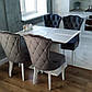 Білий глянцевий стіл розкладний Signal Dallas 110-150х75см для маленької кухні на одній ніжці модерн Польща, фото 8