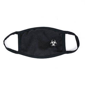 Маска чорна з маленьким символом "Біологічна загроза"