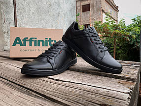 Чоловічі шкіряні чорні туфлі Affinity натуральна шкіра