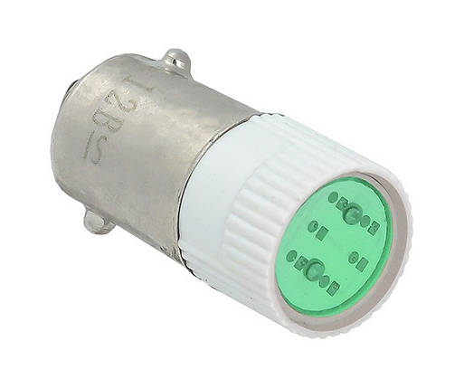 Лампа змінна зелена LED BA9S AC/DC 12В Ny95500936, фото 1