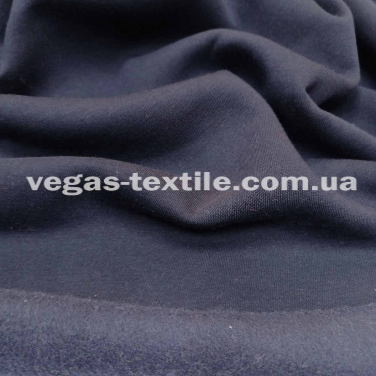 Тканина тринитка на флісі Темно-синій Туреччина, фото 1
