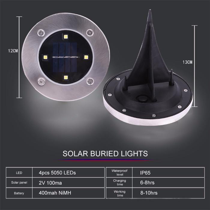 Світильник на сонячних батареях Disk lights - 4 шт в комплекті, Ексклюзивний