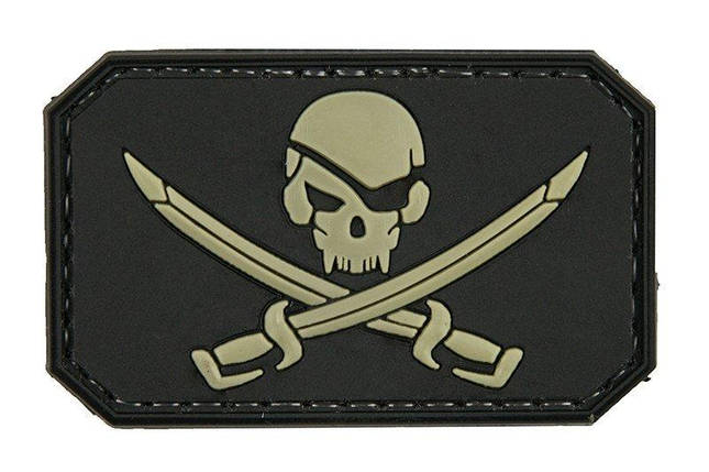 Naszywka 3D – Pirate Skull - czarna [GFC Tactical] (для страйкболу), фото 1