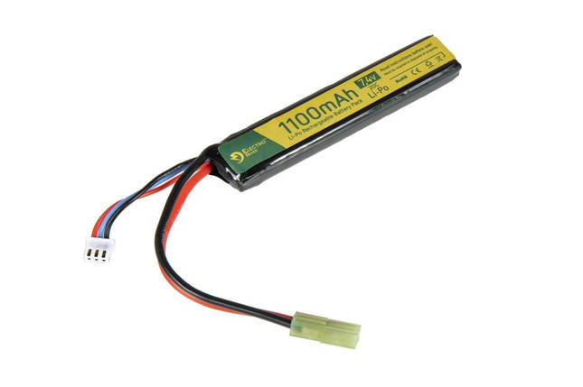 Акумулятор Li-Po 1100mAh 7,4V 20C - Tamiya mini [ElectroRiver] (для страйкболу), фото 1