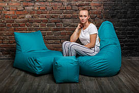 Набір безкаркасних меблів (крісло мішок, диван, пуф) XL