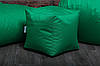 Зелений набір м'яких безкаркасних меблів (крісло мішок, диван, пуф), фото 2