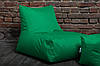 Зелений набір м'яких безкаркасних меблів (крісло мішок, диван, пуф), фото 8