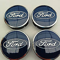 Колпачки в диски Ford 52-56 мм синие