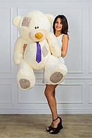 Ведмедик плюшевий Тедді персиковий в краватці 150 см