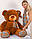 Ведмедик плюшевий Барбари коричневого кольору 120 см, фото 2