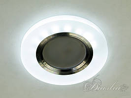 Точковий світильник з LED підсвічуванням вбудовуваний круглий матовий білий MR-16 GU5.3 7870R