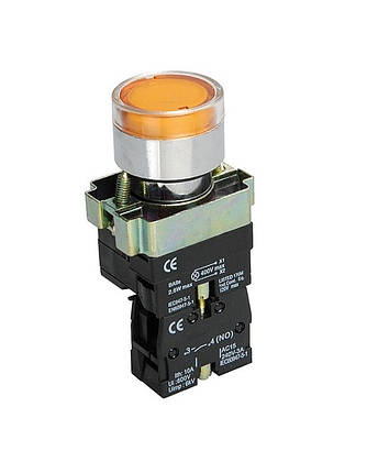 Кнопка XB2-BW3361 1NO з підсвічуванням жовтий Ny95500293, фото 1