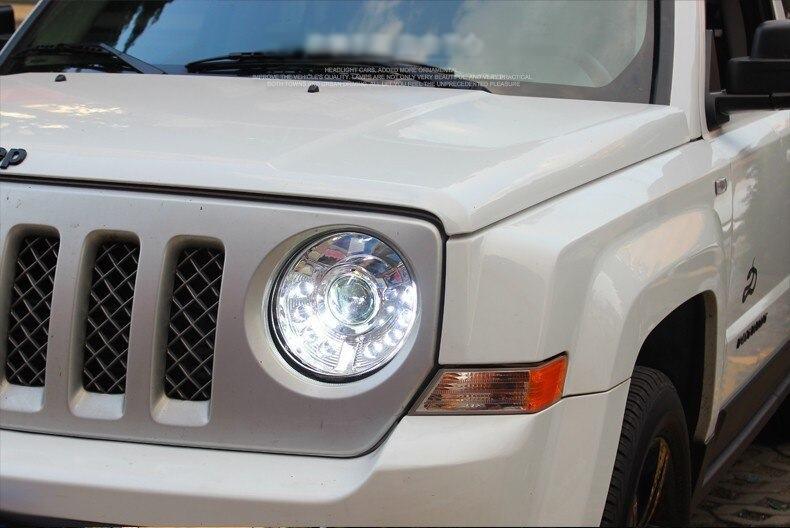 Передние фары Jeep Patriot (10-14) тюнинг Led оптика (линза под ксенон) - фото 3 - id-p1244786599