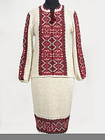 Костюм жіночий в'язаний Влада червона вертикальна
